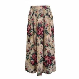 Breeches Skirt Silk Paisley Print Maxi Boho Cottagecore Pleated.